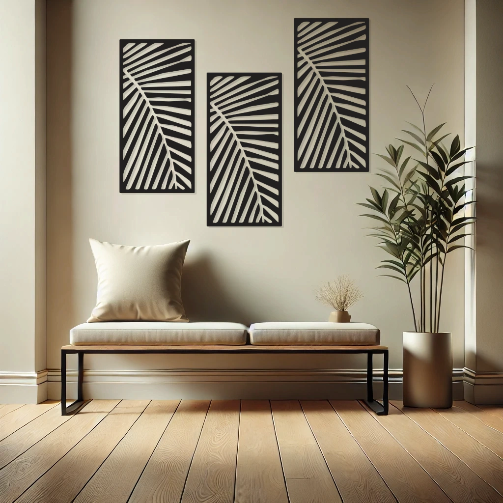 Quadro Escultura de Parede Folha de Palmeira