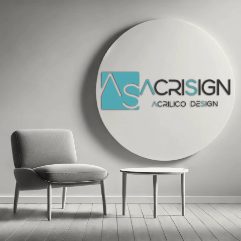 Logo em acrílico com base