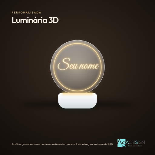 [l2dpers01] Luminária 3D personalizada