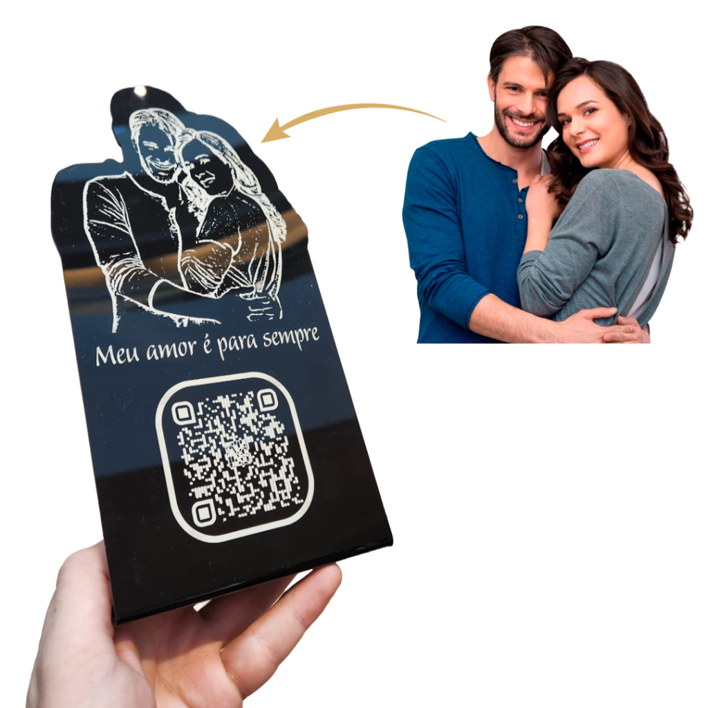 [QPcF] Placa silhueta em Acrilico Personalizado com Foto